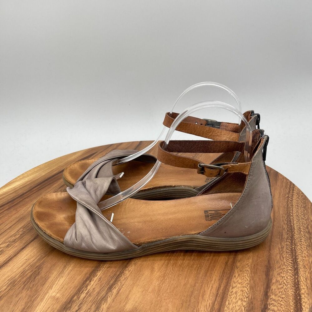 Miz Mooz NYC Sandals Womens 10.5 / 42 Distressed Gray Leather Ankle Strap - Picture 3 of 10